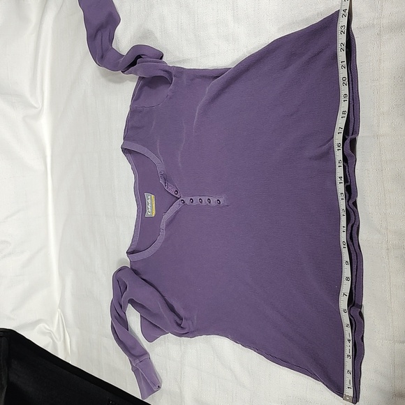 Cabela's Shirts Purple Waffle Long Sleeve 1/4 Button Up Outdoor Women Size Large - Picture 9 of 9